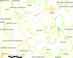 Map commune FR insee code 32227